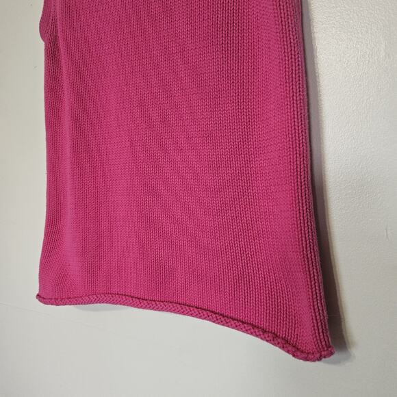 Vtg Sleeveless Turtleneck Sweater Womens M Pink 90s Preppy Boho Y2K Barbie Retro - Picture 5 of 9